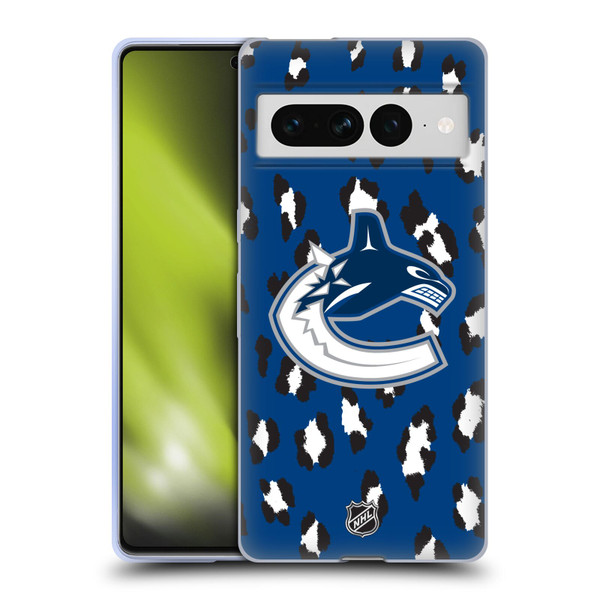NHL Vancouver Canucks Leopard Patten Soft Gel Case for Google Pixel 7 Pro