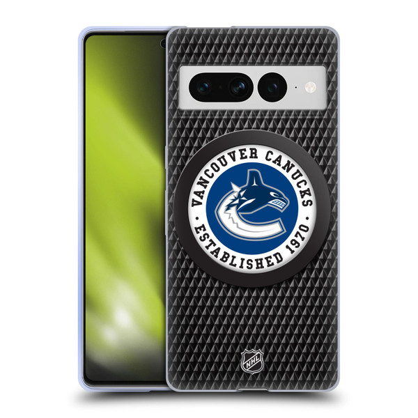 NHL Vancouver Canucks Puck Texture Soft Gel Case for Google Pixel 7 Pro