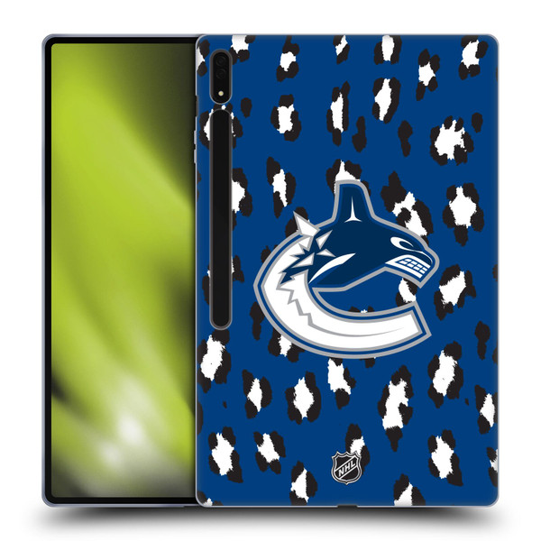 NHL Vancouver Canucks Leopard Patten Soft Gel Case for Samsung Galaxy Tab S8 Ultra