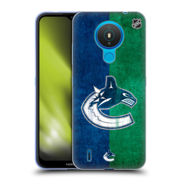 NHL Vancouver Canucks Half Distressed Soft Gel Case for Nokia 1.4
