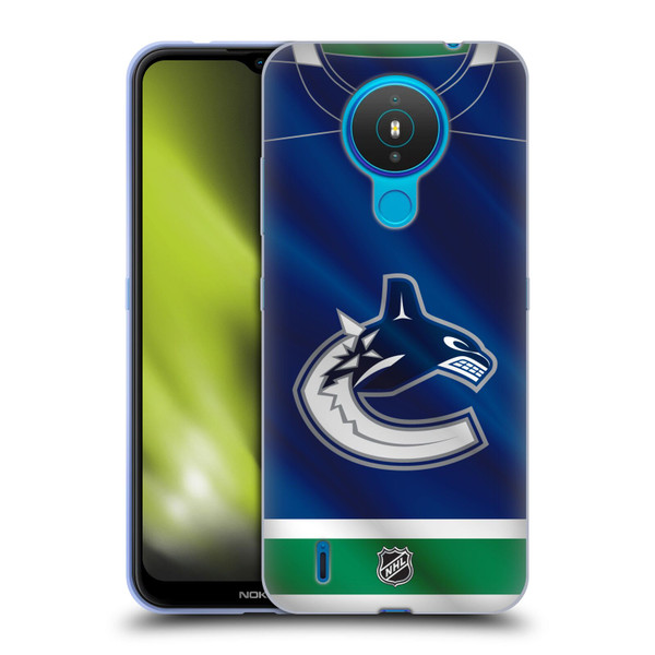 NHL Vancouver Canucks Jersey Soft Gel Case for Nokia 1.4