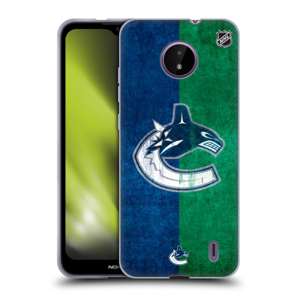 NHL Vancouver Canucks Half Distressed Soft Gel Case for Nokia C10 / C20