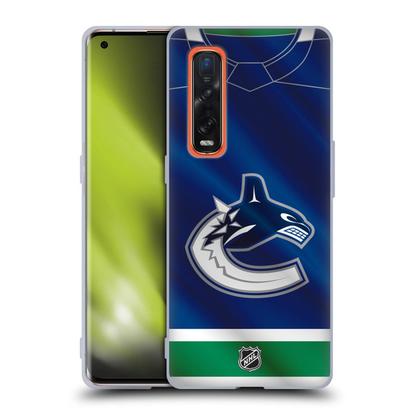 NHL Vancouver Canucks Jersey Soft Gel Case for OPPO Find X2 Pro 5G