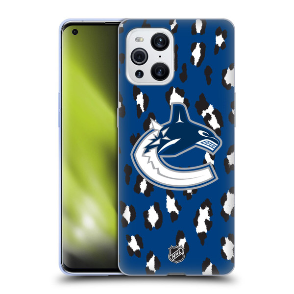 NHL Vancouver Canucks Leopard Patten Soft Gel Case for OPPO Find X3 / Pro