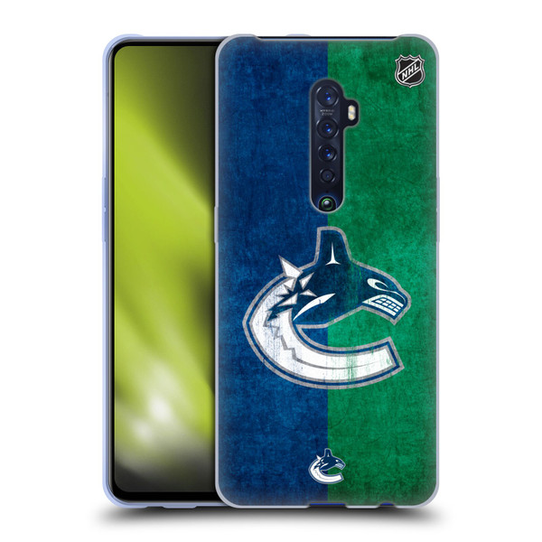 NHL Vancouver Canucks Half Distressed Soft Gel Case for OPPO Reno 2