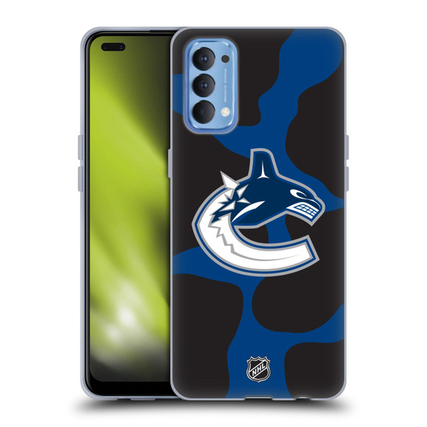 NHL Vancouver Canucks Cow Pattern Soft Gel Case for OPPO Reno 4 5G