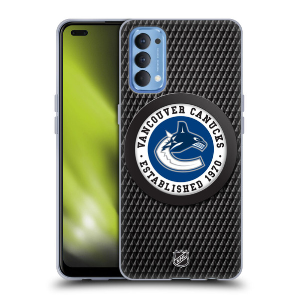 NHL Vancouver Canucks Puck Texture Soft Gel Case for OPPO Reno 4 5G