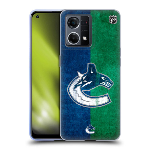 NHL Vancouver Canucks Half Distressed Soft Gel Case for OPPO Reno8 4G