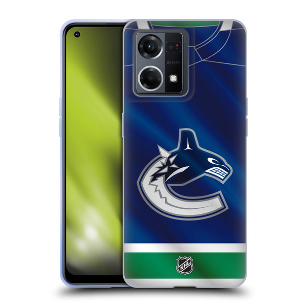 NHL Vancouver Canucks Jersey Soft Gel Case for OPPO Reno8 4G