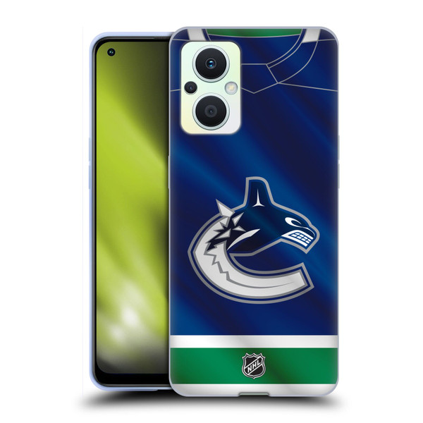 NHL Vancouver Canucks Jersey Soft Gel Case for OPPO Reno8 Lite