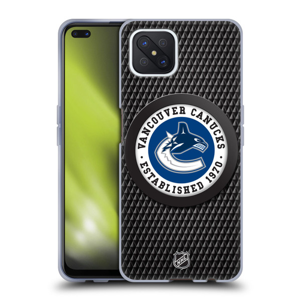 NHL Vancouver Canucks Puck Texture Soft Gel Case for OPPO Reno4 Z 5G