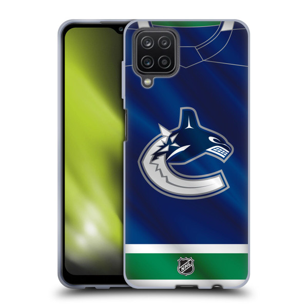 NHL Vancouver Canucks Jersey Soft Gel Case for Samsung Galaxy A12 (2020)