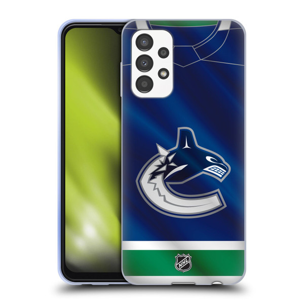 NHL Vancouver Canucks Jersey Soft Gel Case for Samsung Galaxy A13 (2022)