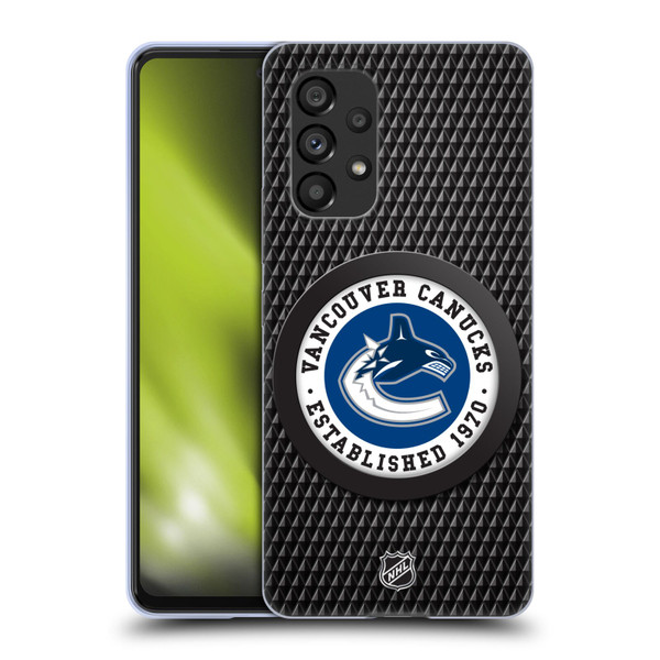 NHL Vancouver Canucks Puck Texture Soft Gel Case for Samsung Galaxy A53 5G (2022)