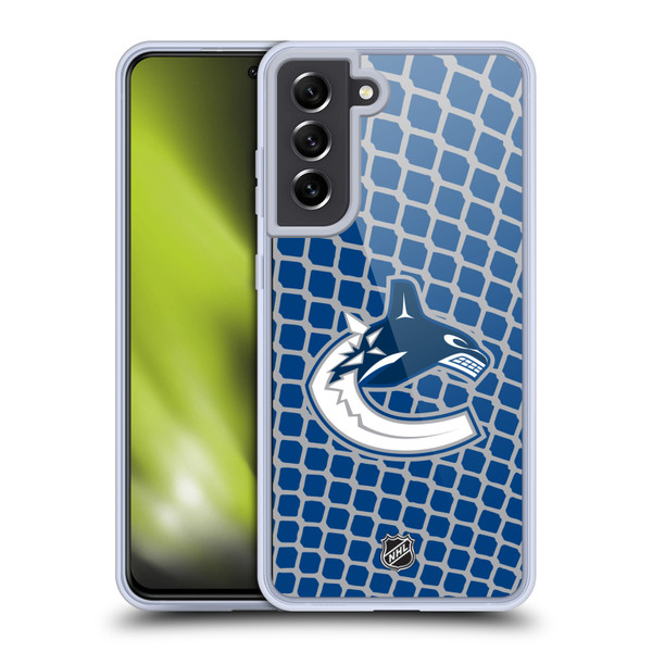 NHL Vancouver Canucks Net Pattern Soft Gel Case for Samsung Galaxy S21 FE 5G
