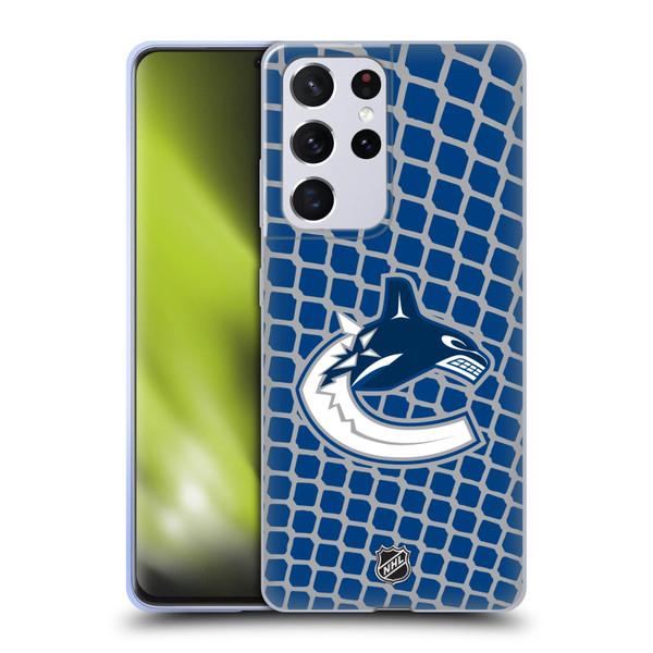 NHL Vancouver Canucks Net Pattern Soft Gel Case for Samsung Galaxy S21 Ultra 5G