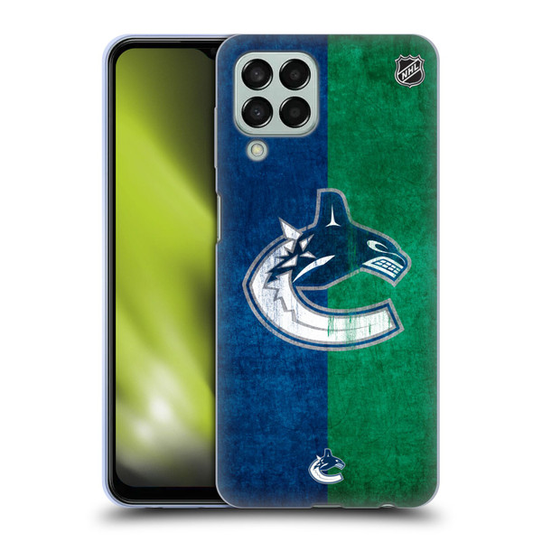 NHL Vancouver Canucks Half Distressed Soft Gel Case for Samsung Galaxy M33 (2022)