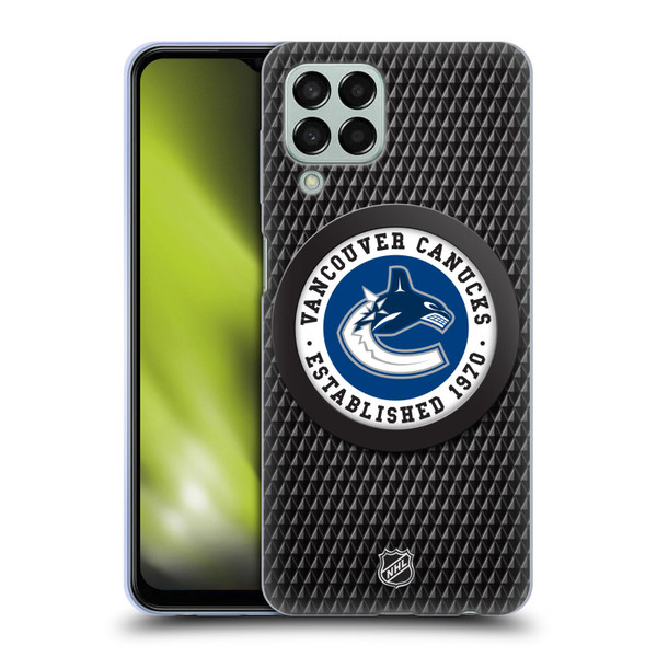 NHL Vancouver Canucks Puck Texture Soft Gel Case for Samsung Galaxy M33 (2022)