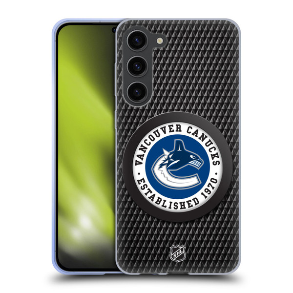NHL Vancouver Canucks Puck Texture Soft Gel Case for Samsung Galaxy S23+ 5G