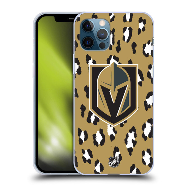 NHL Vegas Golden Knights Leopard Pattern Soft Gel Case for Apple iPhone 12 / iPhone 12 Pro