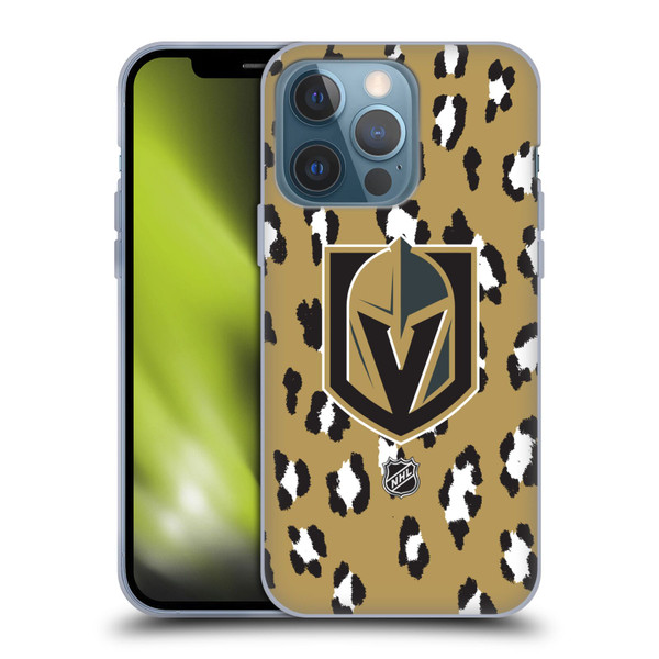 NHL Vegas Golden Knights Leopard Patten Soft Gel Case for Apple iPhone 13 Pro
