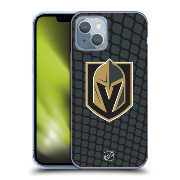 NHL Vegas Golden Knights Net Pattern Soft Gel Case for Apple iPhone 14