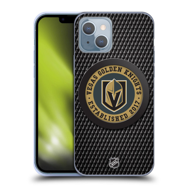 NHL Vegas Golden Knights Puck Texture Soft Gel Case for Apple iPhone 14