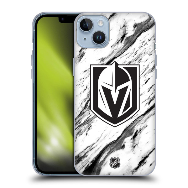 NHL Vegas Golden Knights Marble Soft Gel Case for Apple iPhone 14 Plus
