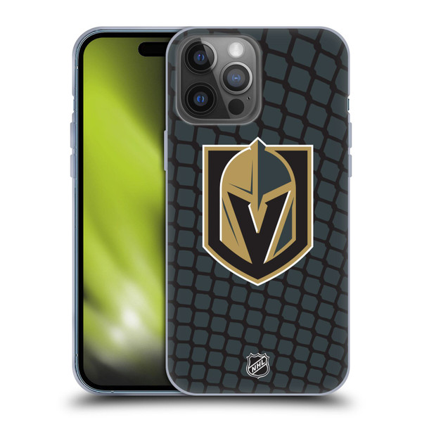 NHL Vegas Golden Knights Net Pattern Soft Gel Case for Apple iPhone 14 Pro Max