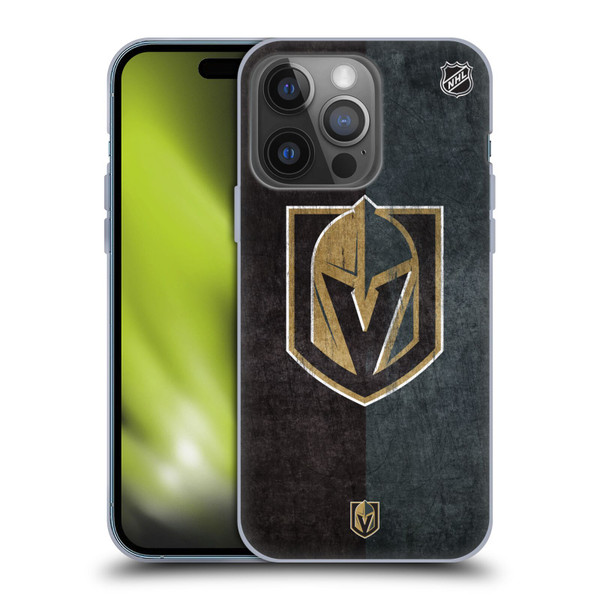 NHL Vegas Golden Knights Half Distressed Soft Gel Case for Apple iPhone 14 Pro