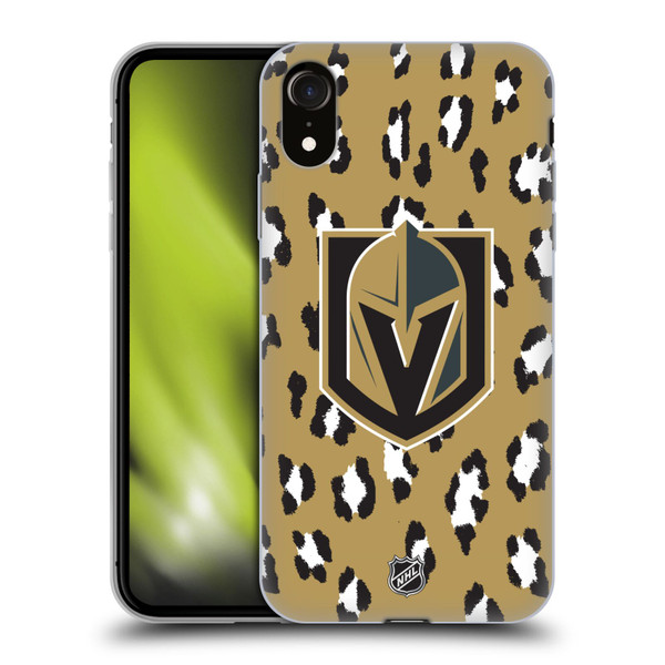 NHL Vegas Golden Knights Leopard Pattern Soft Gel Case for Apple iPhone XR