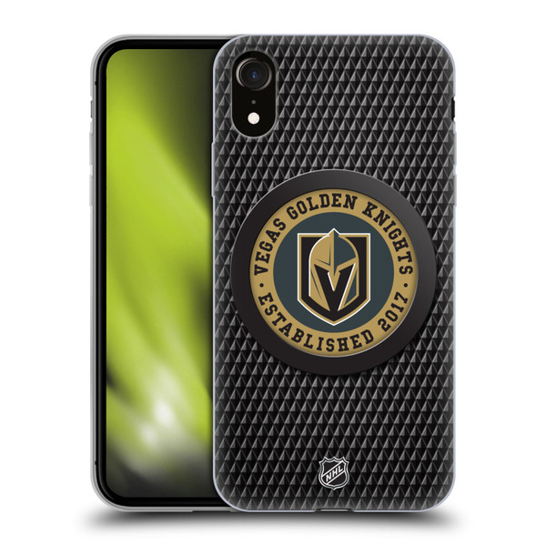 NHL Vegas Golden Knights Puck Texture Soft Gel Case for Apple iPhone XR