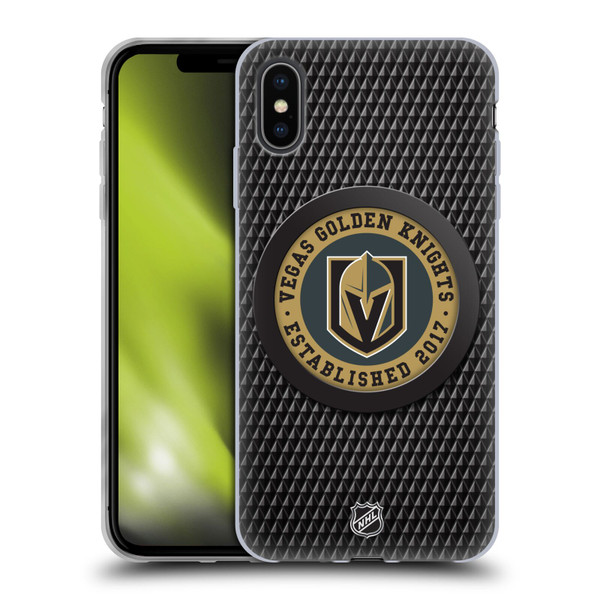NHL Vegas Golden Knights Puck Texture Soft Gel Case for Apple iPhone XS Max