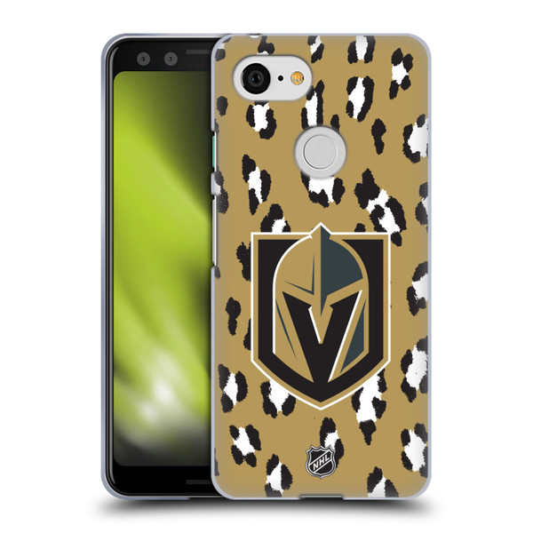 NHL Vegas Golden Knights Leopard Patten Soft Gel Case for Google Pixel 3
