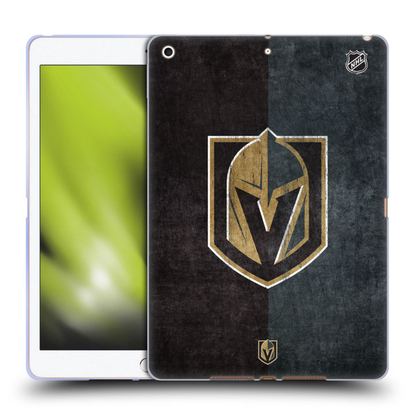 NHL Vegas Golden Knights Half Distressed Soft Gel Case for Apple iPad 10.2 2019/2020/2021