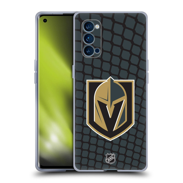 NHL Vegas Golden Knights Net Pattern Soft Gel Case for OPPO Reno 4 Pro 5G