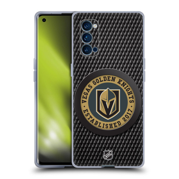 NHL Vegas Golden Knights Puck Texture Soft Gel Case for OPPO Reno 4 Pro 5G
