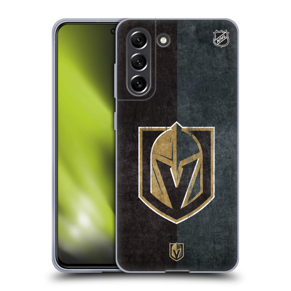 NHL Vegas Golden Knights Half Distressed Soft Gel Case for Samsung Galaxy S21 FE 5G
