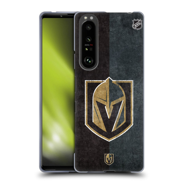 NHL Vegas Golden Knights Half Distressed Soft Gel Case for Sony Xperia 1 III