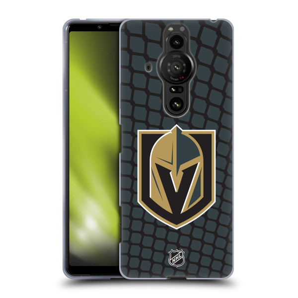 NHL Vegas Golden Knights Net Pattern Soft Gel Case for Sony Xperia Pro-I