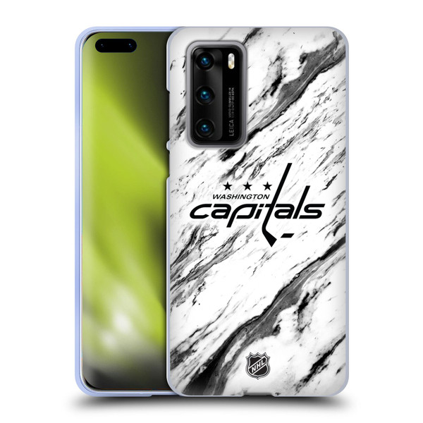 NHL Washington Capitals Marble Soft Gel Case for Huawei P40 5G