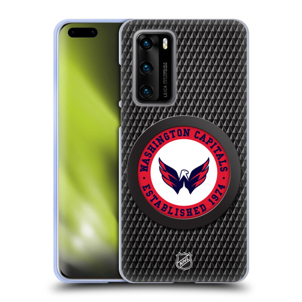 NHL Washington Capitals Puck Texture Soft Gel Case for Huawei P40 5G