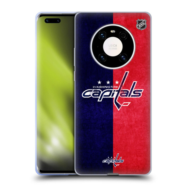 NHL Washington Capitals Half Distressed Soft Gel Case for Huawei Mate 40 Pro 5G