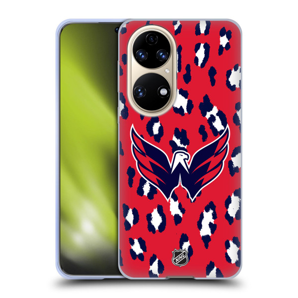NHL Washington Capitals Leopard Pattern Soft Gel Case for Huawei P50