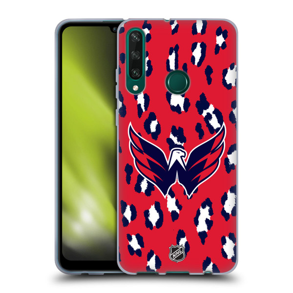NHL Washington Capitals Leopard Pattern Soft Gel Case for Huawei Y6p