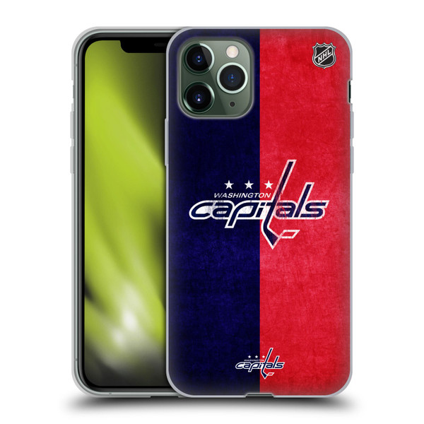 NHL Washington Capitals Half Distressed Soft Gel Case for Apple iPhone 11 Pro