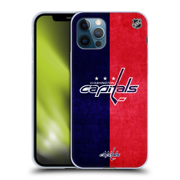 NHL Washington Capitals Half Distressed Soft Gel Case for Apple iPhone 12 / iPhone 12 Pro