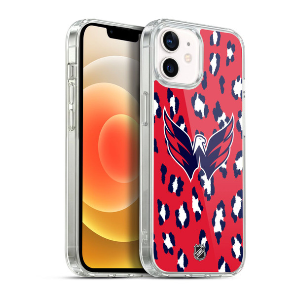 NHL Washington Capitals Leopard Pattern Soft Gel Case for Apple iPhone 12 / iPhone 12 Pro & MagSafe