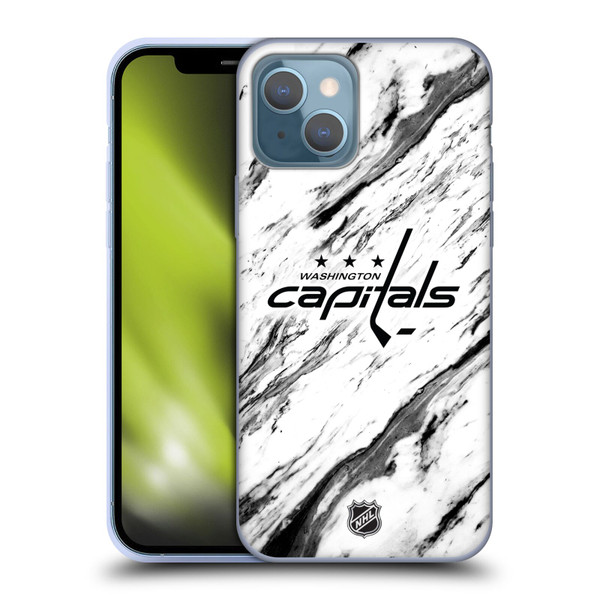 NHL Washington Capitals Marble Soft Gel Case for Apple iPhone 13