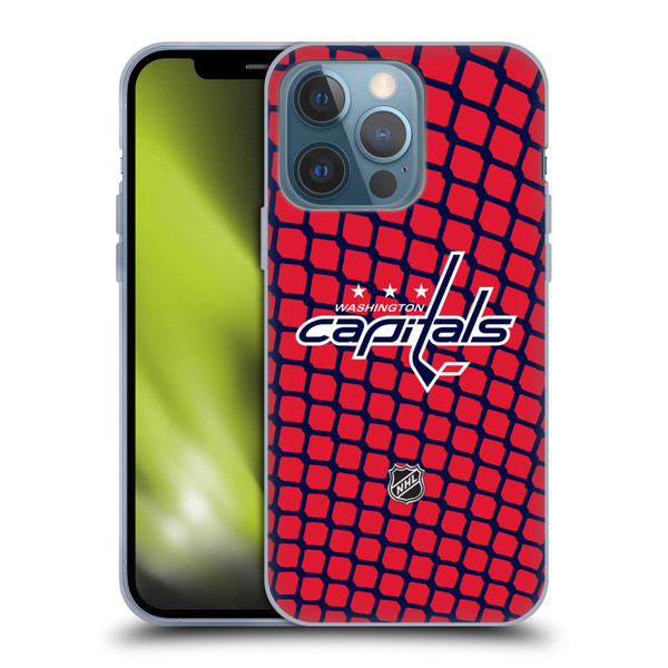 NHL Washington Capitals Net Pattern Soft Gel Case for Apple iPhone 13 Pro